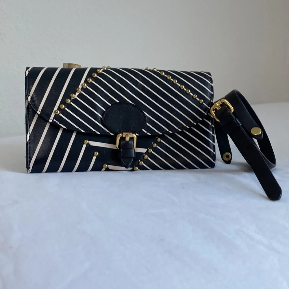 COLE HAAN Women Crossbody Mini Stripe Smartphone Wallet